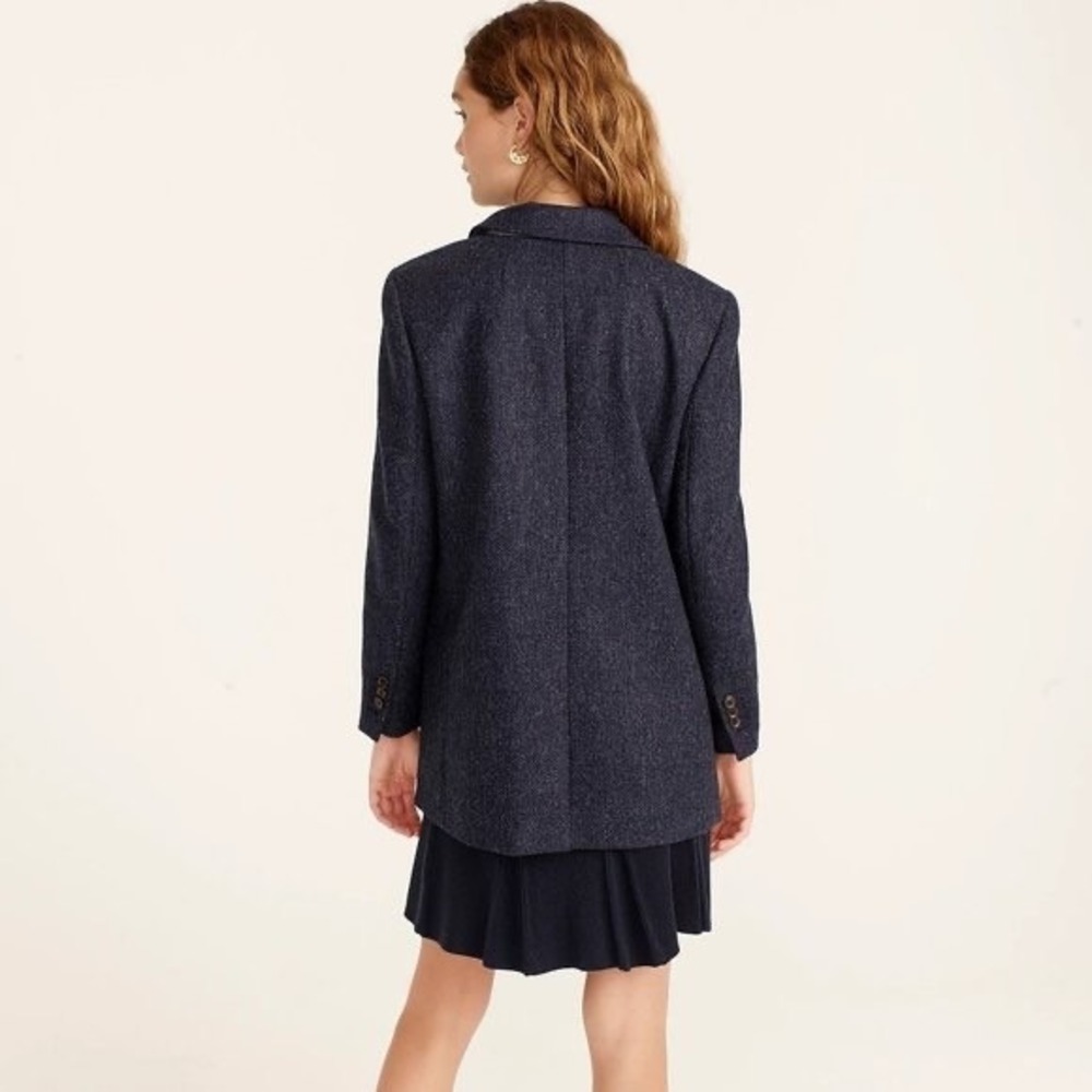 J. CREW Wool Alfie Blazer Navy Blue Herringbone Preppy Academia 4P 4 Petite - Picture 9 of 16